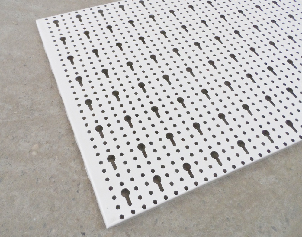 Tegometall Lochwand Rundlochung - 125x40cm Juraweiß Für Werkstatt & Lager